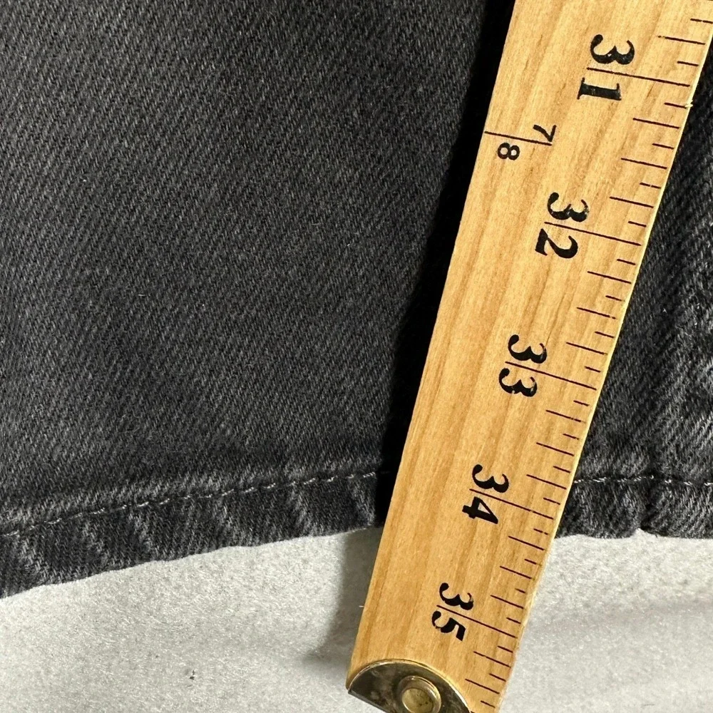 Levis 505 Jeans Men 38X34 Black Regular Fit Straight Leg Red Tab Dark Wash Denim